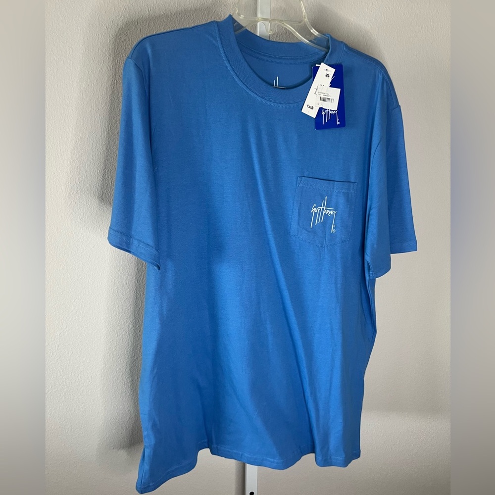 NWT-Guy Harvey Blue American Graphic Men's Shirt